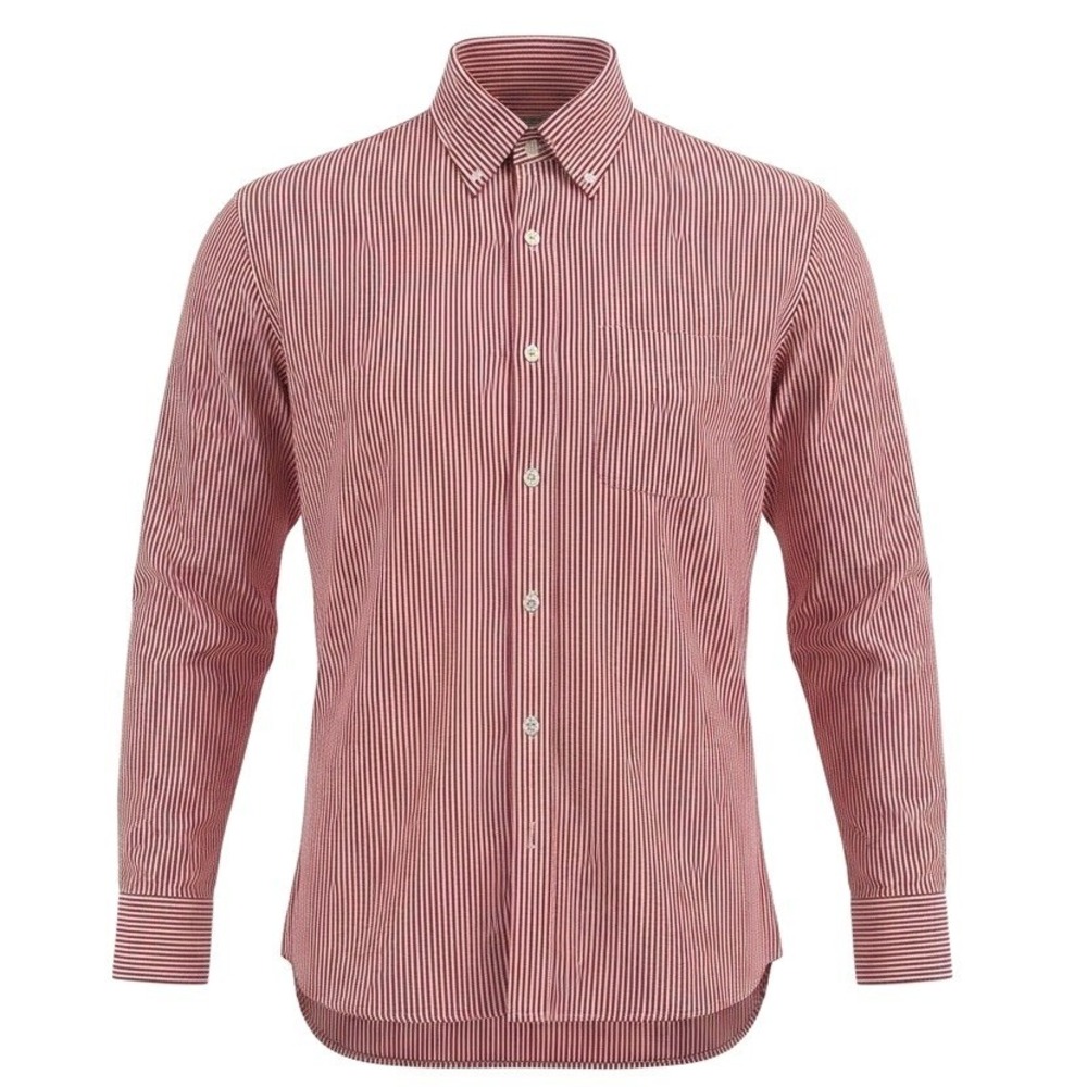 Turnbull & Asser Mens Shirt 47" Chest Button Down Red Striped Made in England